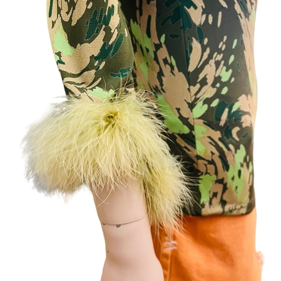 Lorena Conti Paris Niki Top Blouse w/ Feathers Small 100% Viscose Made in France - Picture 8 of 12